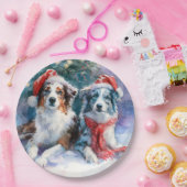 Border Collie Christmas Paper Plate Papieren Bordje (Feest)