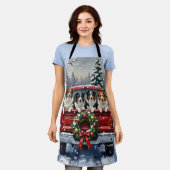 Border Collie Christmas Red Truck Holiday Schort (Gedragen)