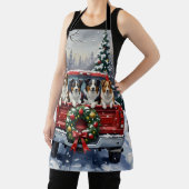 Border Collie Christmas Red Truck Holiday Schort (Insitu)