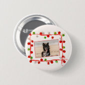 Border Collie Christmas Ronde Button 5,7 Cm (Voorkant /achterkant)