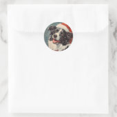 Border Collie Christmas Ronde Sticker (Tas)