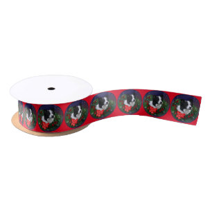 Border Collie Christmas Satijnen Lint