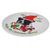Border Collie Christmas Snijplank (Hoek)