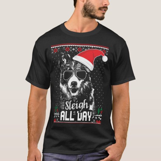 Border Collie Christmas T-shirt (Voorkant)