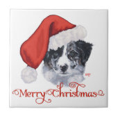 Border Collie Christmas Tegeltje (Voorkant)