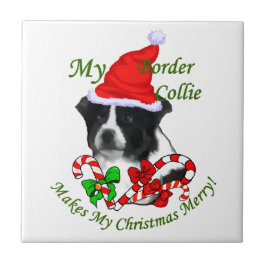 Border Collie Christmas Tegeltje