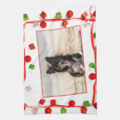 Border Collie Christmas Theedoek (Verticaal)