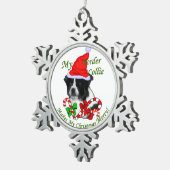 Border Collie Christmas Tin Sneeuwvlok Ornament (Rechts)