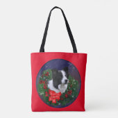 Border Collie Christmas Tote Bag (Achterkant)