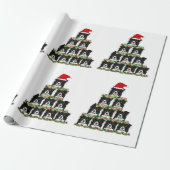 Border Collie Christmas Tree Cadeaupapier (Uitgerold)