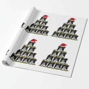 Border Collie Christmas Tree Cadeaupapier