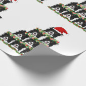 Border Collie Christmas Tree Cadeaupapier (Hoek)