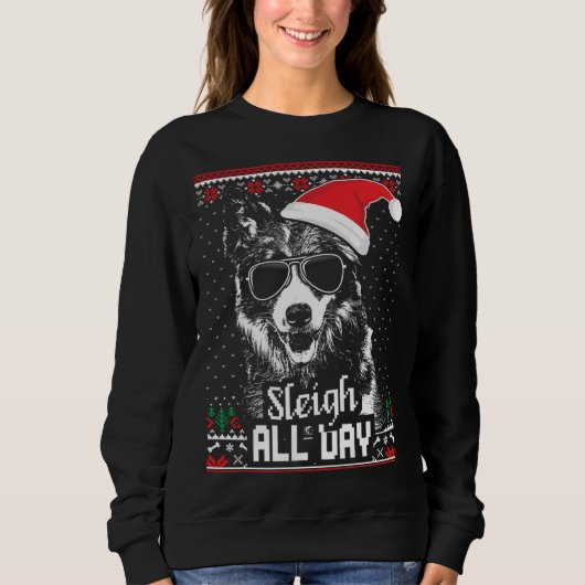 Border Collie Christmas Trui (Voorkant)