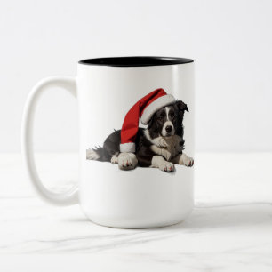 Border Collie Christmas Tweekleurige Koffiemok