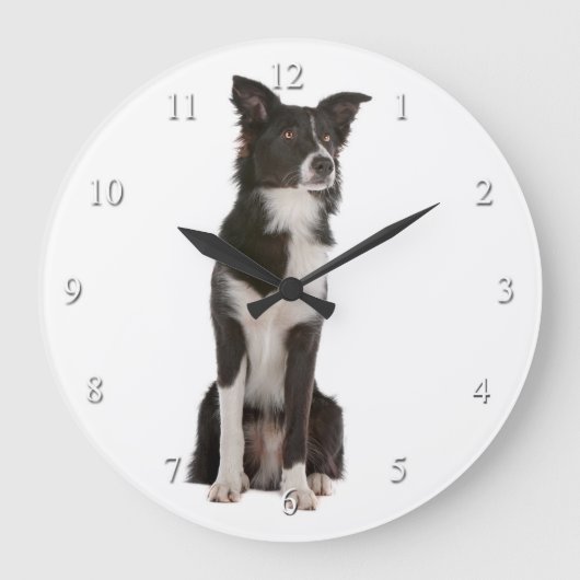 Border Collie Clock Grote Klok (Voorkant)