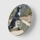 Border Collie Clock Ronde Klok (Hoek)
