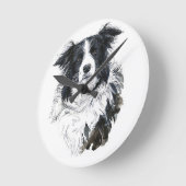 Border Collie Clock Ronde Klok (Hoek)