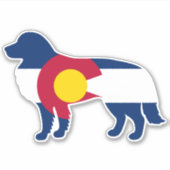 Border Collie Colorado Vlag Sticker (Voorkant)