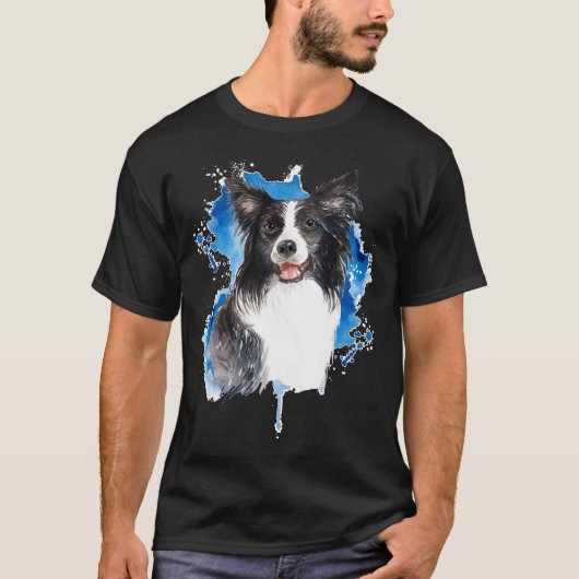 Border Collie Colorful Hondenliefhebber T-shirt (Voorkant)