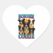 Border Collie Copy Hart Sticker (Voorkant)