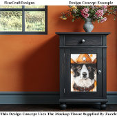 Border Collie Cowboy Sheriff Dog DP4 Decoupage Tissuepapier
