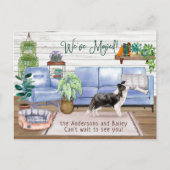 Border Collie Cozy New Home Moving Aankondigingskaart (Voorkant)