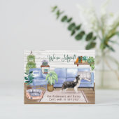 Border Collie Cozy New Home Moving Aankondigingskaart (Staand voorkant)