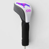 Border Collie Cute Hond Silhouet Z&W Golfheadcover (Schuin)