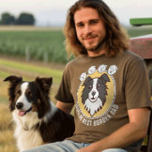 Border Collie Dad Aangepaste tekst T-shirt