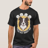 Border Collie Dad Aangepaste tekst T-shirt (Voorkant)