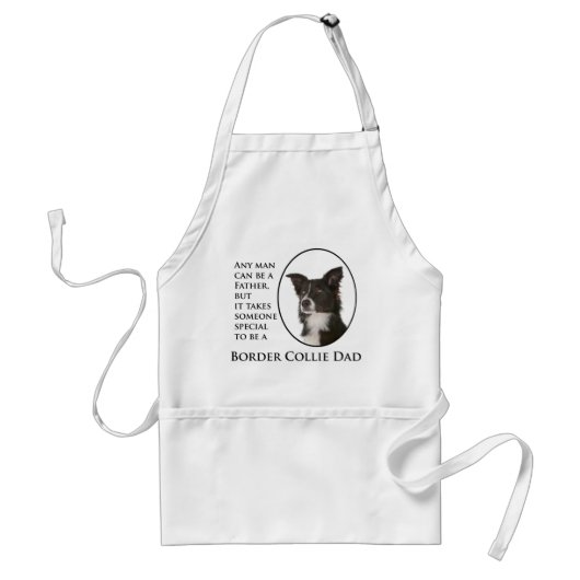 Border Collie Dad Barbeque Standaard Schort (Voorkant)