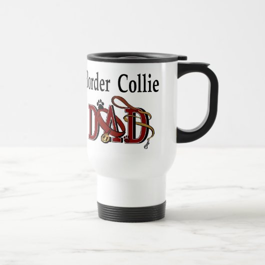 Border Collie Dad Gifts Reisbeker (Rechts)