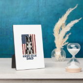 Border Collie Dad Patriotic Vintage Dog Shirt Desi Fotoplaat (Zijkant)