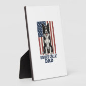 Border Collie Dad Patriotic Vintage Dog Shirt Desi Fotoplaat (Zijkant)