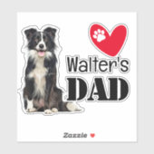 Border Collie Dad Persoonlijke Sticker (Vel)