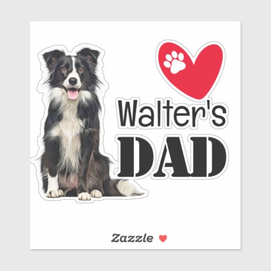 Border Collie Dad Persoonlijke Sticker (Vel)