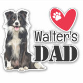 Border Collie Dad Persoonlijke Sticker (Voorkant)