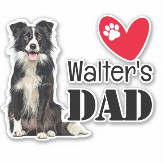 Border Collie Dad Persoonlijke Sticker (Voorkant)