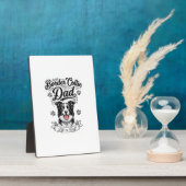 Border Collie Dad Vintage Engraving Dog Shirt Desi Fotoplaat (Zijkant)