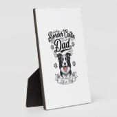 Border Collie Dad Vintage Engraving Dog Shirt Desi Fotoplaat (Zijkant)