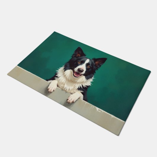 Border Collie Deurmat Kunst (Schuin)