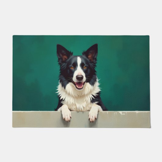 Border Collie Deurmat Kunst (Voorkant)