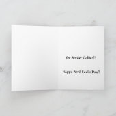 Border collie die de Dag van de Dwaas begroeten Kaart (Binnen)