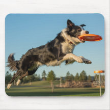 Border Collie Disc Golf Mousepad