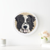 Border Collie Dog 3D geïnspireerd Grote Klok (Huis)