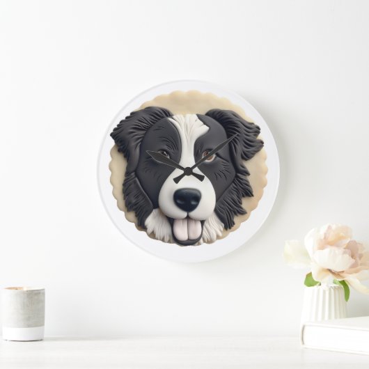 Border Collie Dog 3D geïnspireerd Grote Klok (Huis)