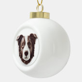 Border Collie Dog 3D geïnspireerd Keramische Bal Ornament (Rechts)