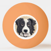 Border Collie Dog 3D geïnspireerd Pingpongbal (Voorkant)