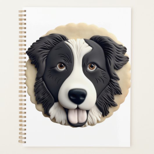 Border Collie Dog 3D geïnspireerd Planner (Voorkant)