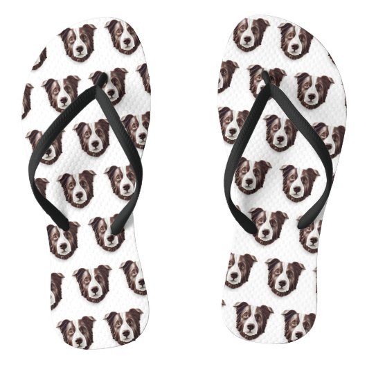 Border Collie Dog 3D geïnspireerd Teenslippers (Voetbed)